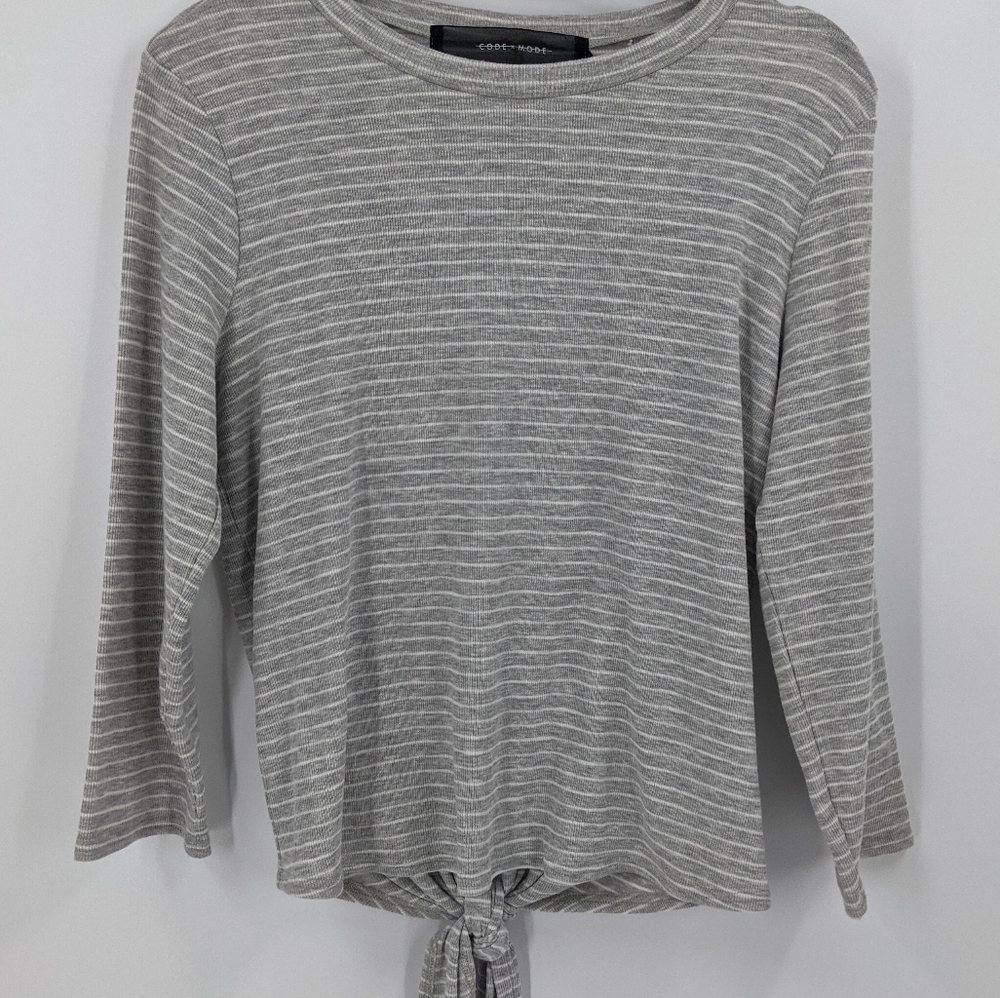 NWT CODE MODE Tie Back 3/4 Sleeve Top